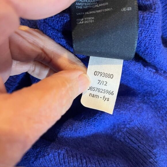 Tommy Hilfiger Lux Cotton 1/4 Zip Sweater with Elbow Patches Blue Size Large - Picture 11 of 12